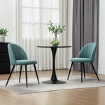 Set Of 2 Dining Chairs With Shell Backrest And Padded Seat | One Size | Green