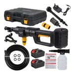 21v Cordless Handheld Pressure Washer With 2 Batteries, 5m Hose, 6-in-1 Nozzle & Foam Cannon, Portable Car And Garden Cleaner | Black