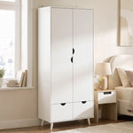 HOMCOM Storage Organisation Furniture With Rail And 2 Drawers, White