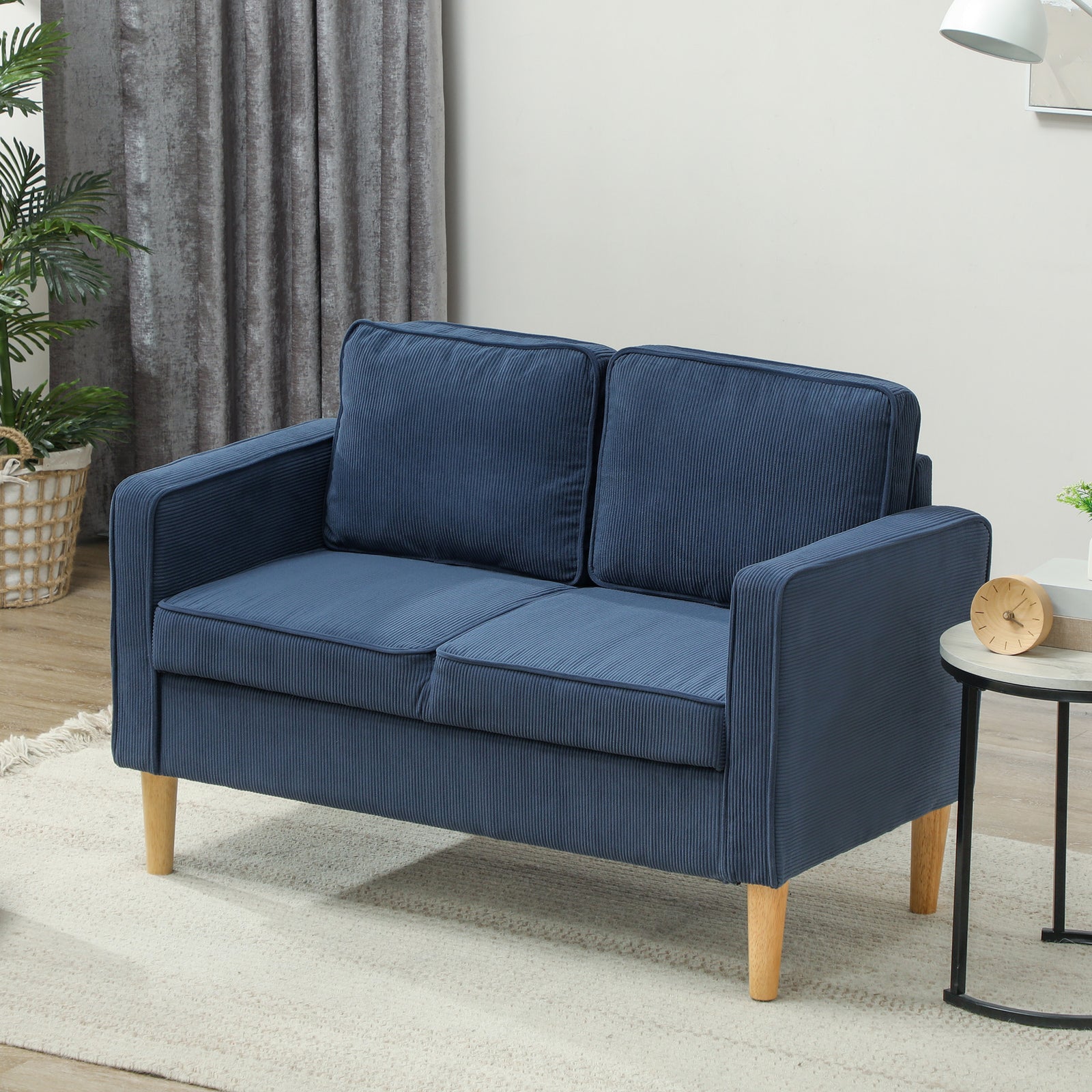 Compact 2 Seater Sofa With Under Seat Storage | One Size | Blue