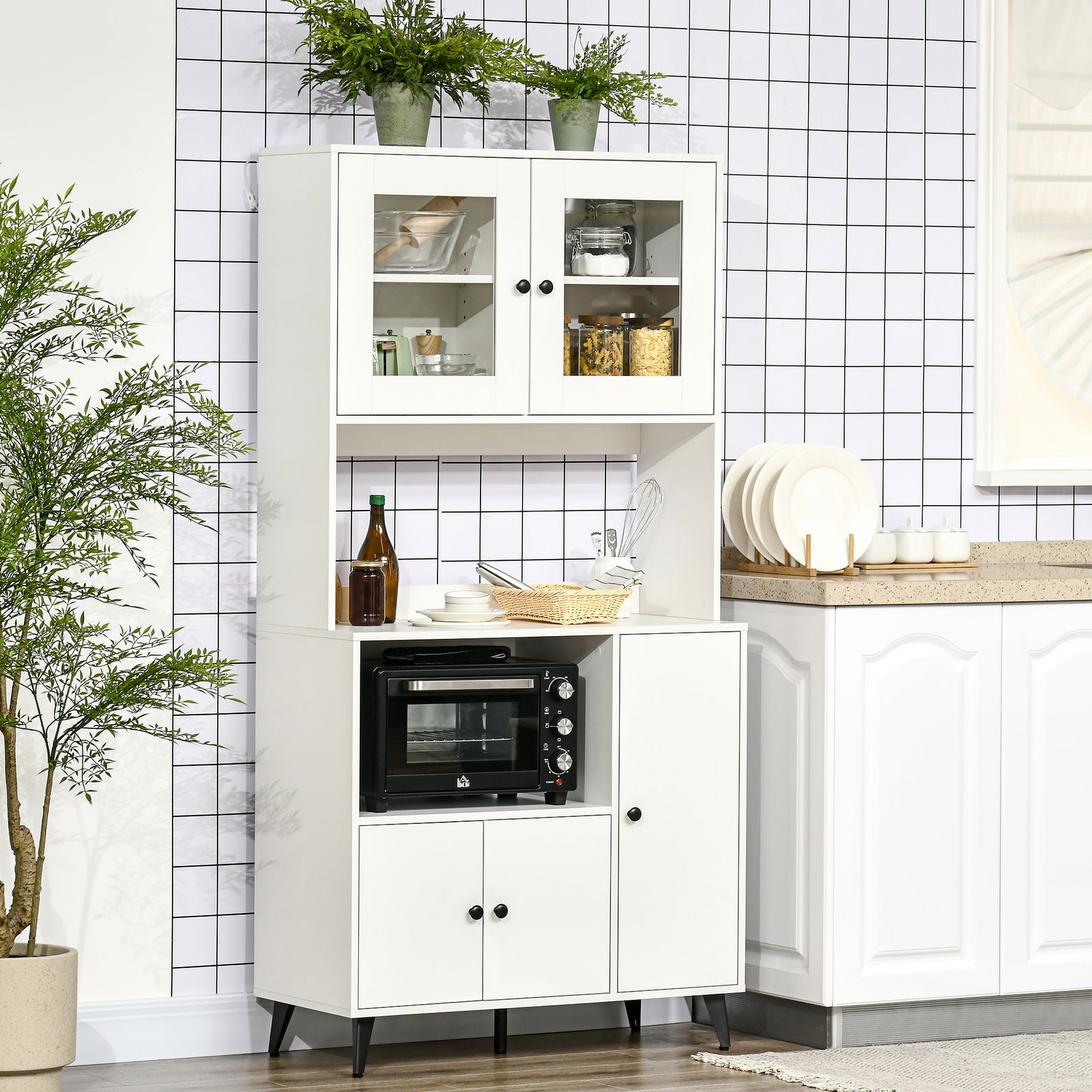 Freestanding Kitchen Cabinet With Adjustable Shelves