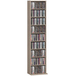 260 Cd Storage Unit 120 Dvd Storage Tower With 9 Compartments | Natural