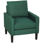 Removable Pillow Linen Accent Chair | Dark Green