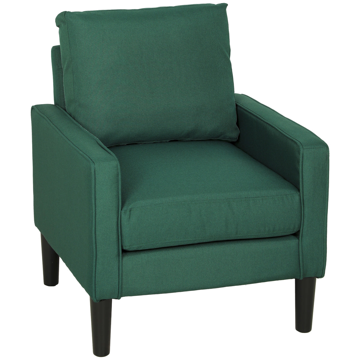 Removable Pillow Linen Accent Chair | Dark Green