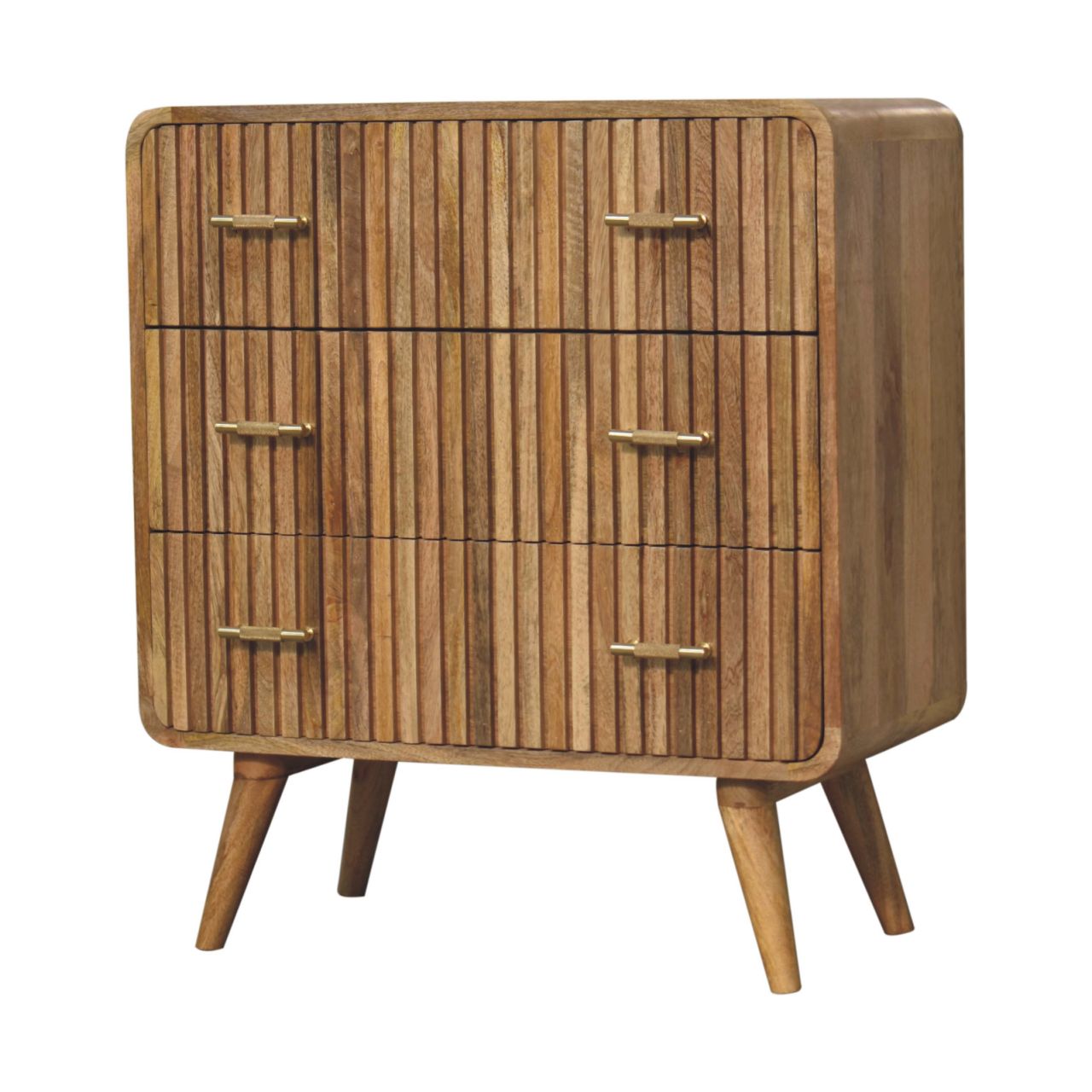 Solid Mango Wood T-bar Ridged Chest
