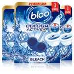 Colour Active Anti-limescale Odour Stop Bleach Toilet Rim Block 50g, 3pk