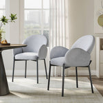 2pcs Upholstered Dining Chairs With Armrest