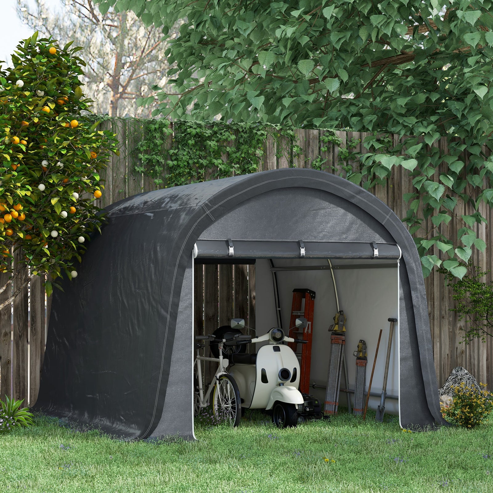 3x3m Heavy Duty Outdoor Garden Storage Tent Grey