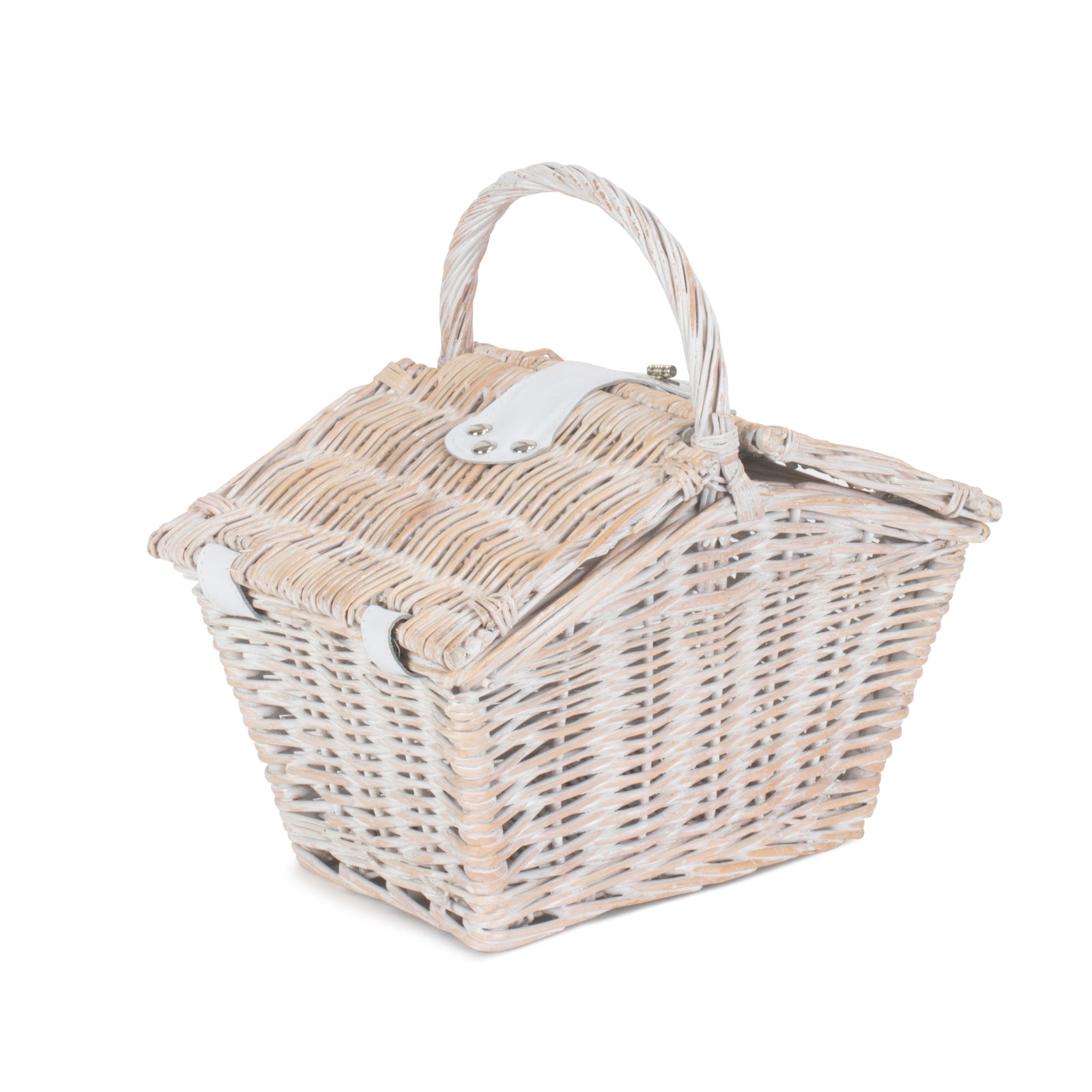 Wicker Small White Elegant Picnic Basket