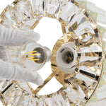 Modern Round Crystal Shade Chandelier Gold Ceiling Light Fixture