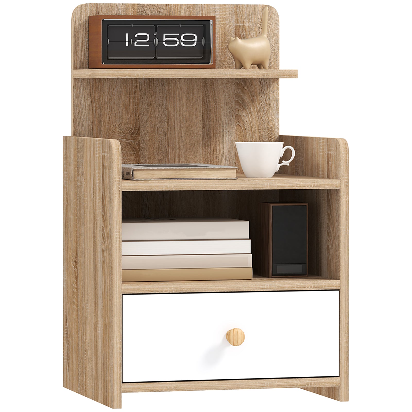 Bedside Table With Drawer For Bedroom, Living Room