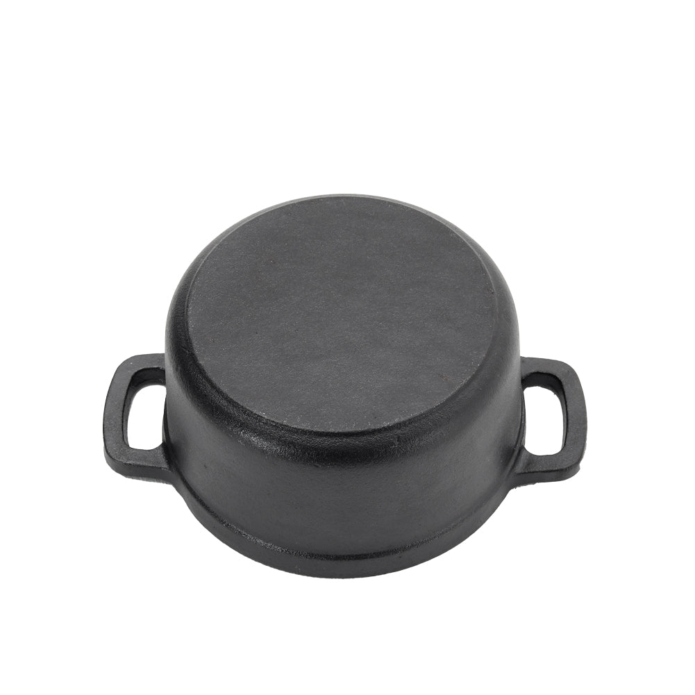14cm/20cm Dia Mini Cast Iron Dutch Oven With Lid | Large | Black