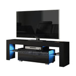 Floe Tv Unit 130cm With Led Lights | Black