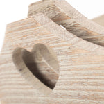 Shallow Wooden Heart Cut Out Tray | Set-of-2 | Brown
