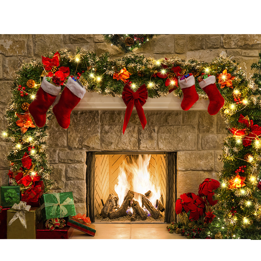 270cm Spruce Artificial Greenery Christmas Garland With 50 Led Warm White Lights | Red