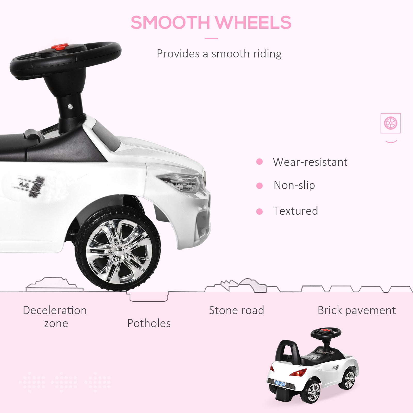 Ride On Car Baby Toddler Walker Foot To Floor Sliding Car Slider | White