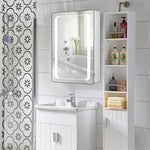 Rectangle Wall Mounted Led Mirror Cabinet