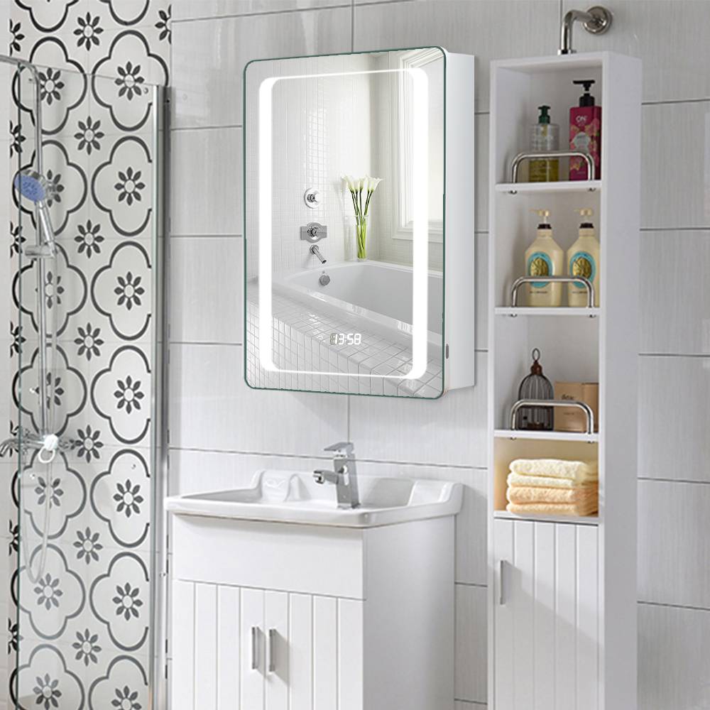Rectangle Wall Mounted Led Mirror Cabinet