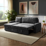 Coeburn Reversible Corner Sofabed With Storage | Dark Grey