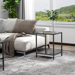 Side Table With Tempered Glass Top, Accent Storage