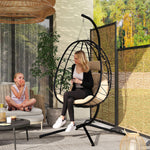 Garden Egg Chair Outdoor Hanging Swing Chair, Folding Basket | Khaki