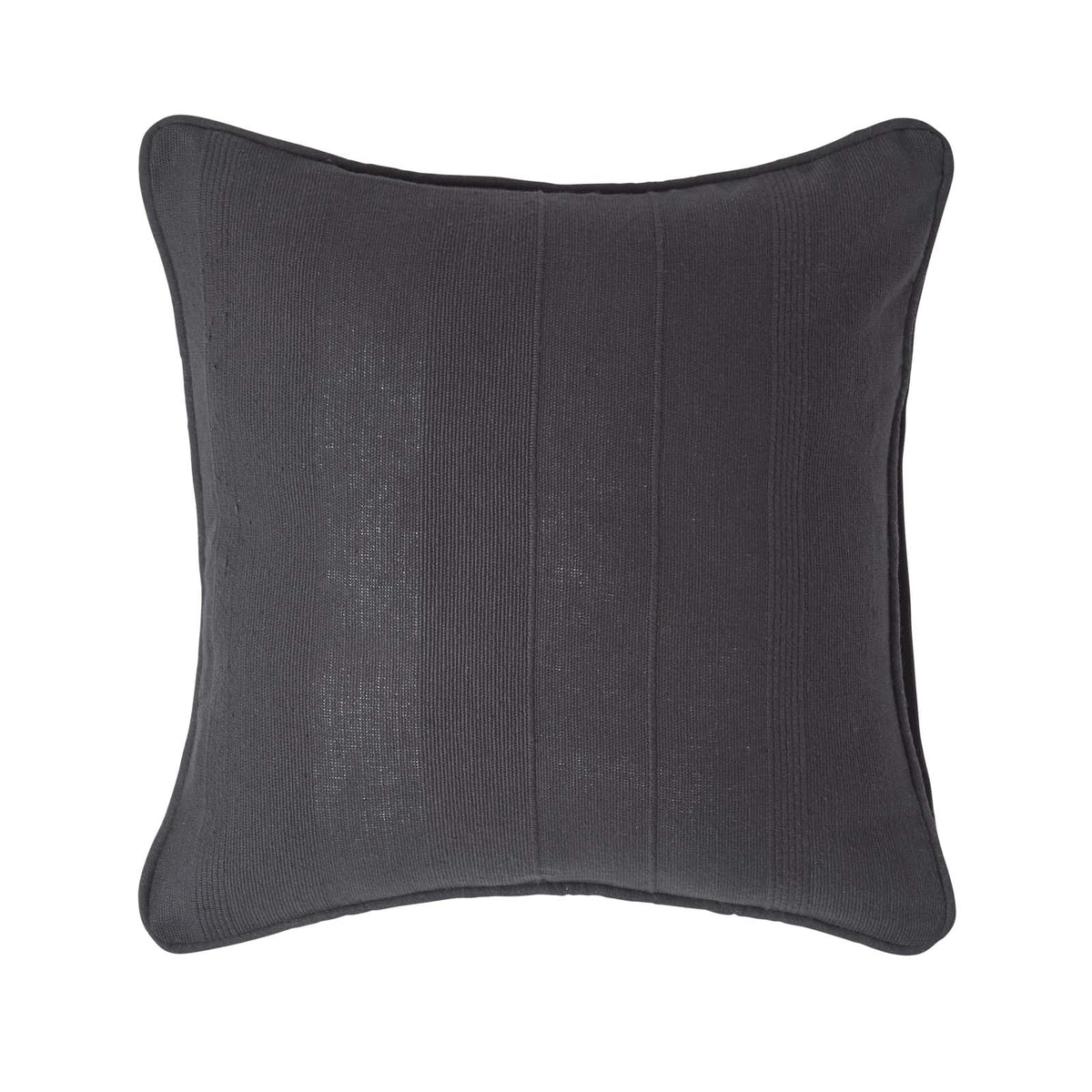 Cotton Rajput Ribbed Cushion Cover | 60cm x 60cm | Black