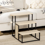 Cat Stairs W/ Sisal Scratching Board, Hanging Ball, Steel Frame - Cream
