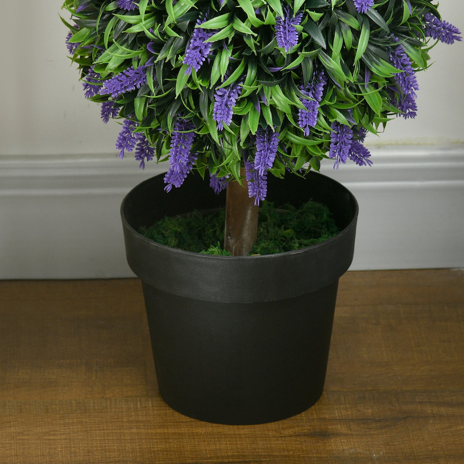 Set Of 2 70/110cm Potted Artificial Ball Tree With Lavender | Large | Green