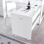 Ersa Mid Sleeper Bed With Desk With Memory Foam Mattress | Single | White