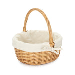 Wicker Shopping Basket Buff Willow Oval Shopper | White
