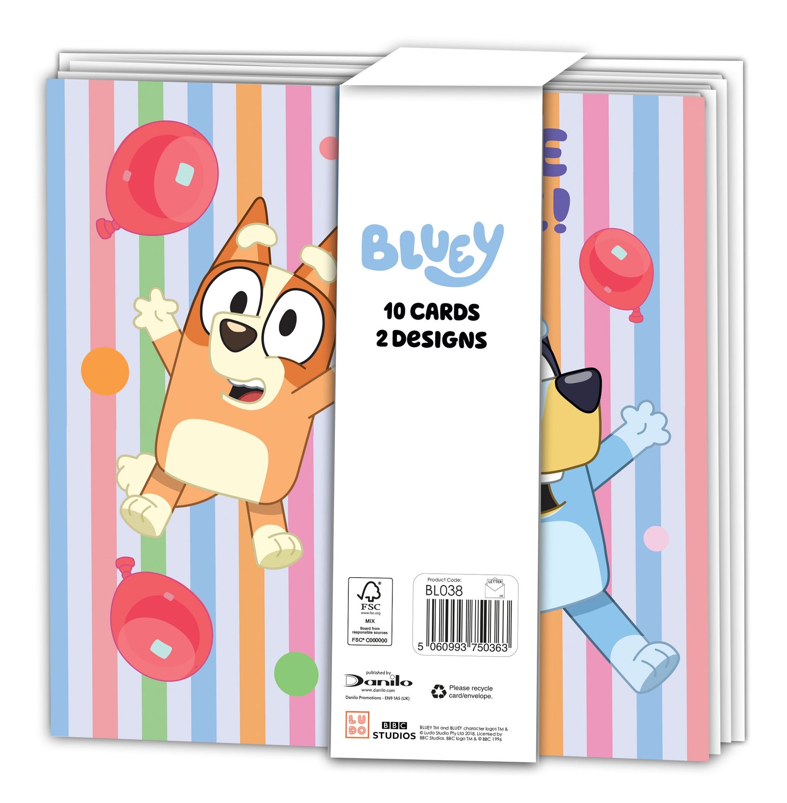 Bluey Multipack Of 10 Cards Official Product