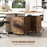 2 Drawer Filing Cabinet With Adjustable Hanging Bars For A4 And Letter | Rustic Brown