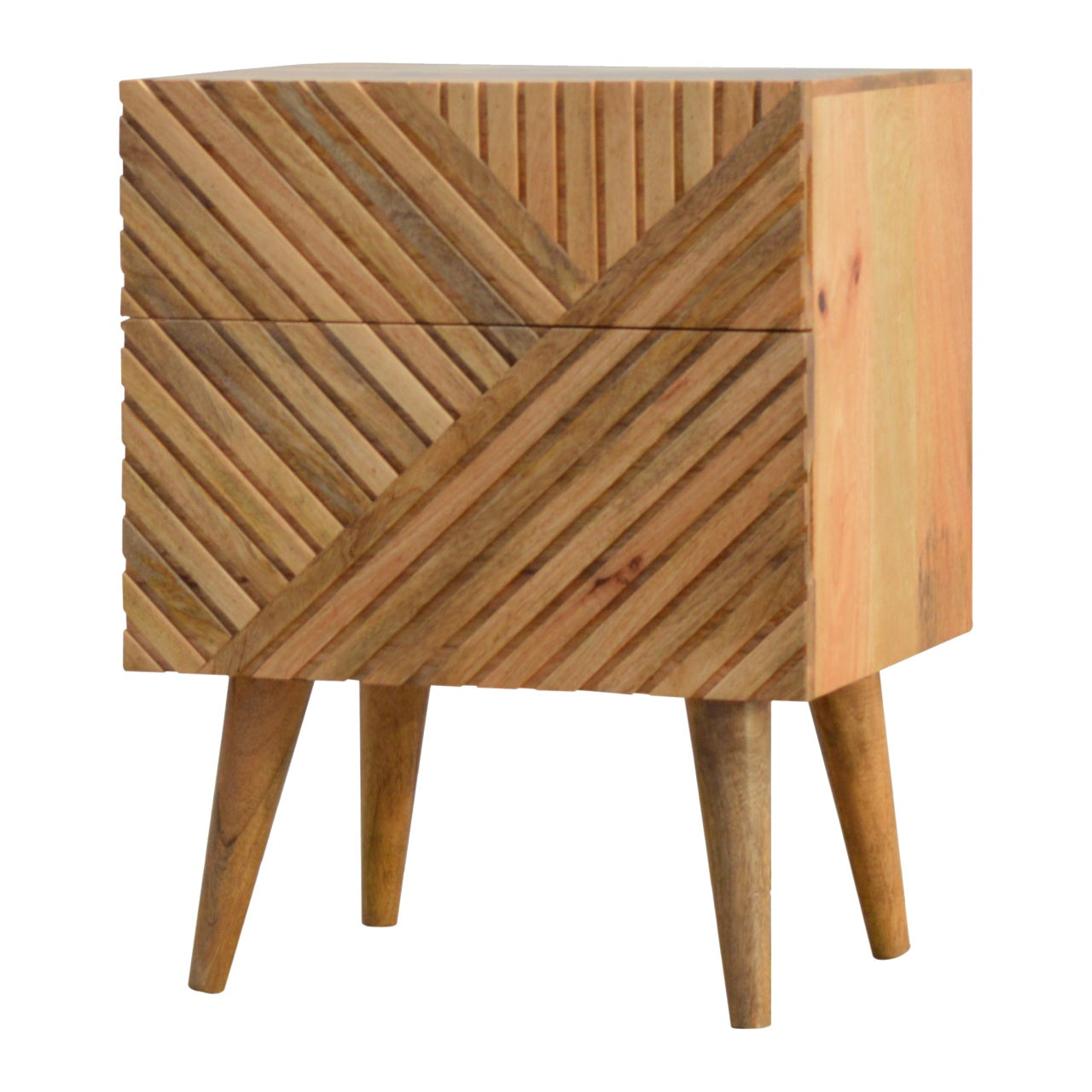 Solid Wood Lille 2 Drawer Bedside