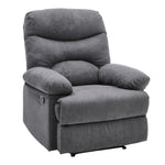 Manual Faux Leather Recliner Armchair Upholstered Lounge Chair With Adjustable Backrest & Footrest For Living Room, Bedroom, Home Theater & Office | Grey