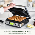 Elite Belgian Waffle Maker, Pfas-free Non-stick Ceramic Plates, Adjustable Controls | Black