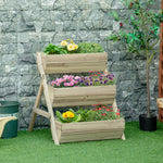 3 Tier Wooden Raised Garden Bed | Green