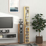 204 Cd Storage Tower Tall Bookcase Bookshelf With 12 Cubes | One Size | Natura