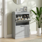 HOMCOM Slim Shoe Storage Cabinet With 2 Flip Drawers For Entryway