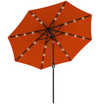 2.7m Patio Led Umbrella W/ Tilt/crank | Orange
