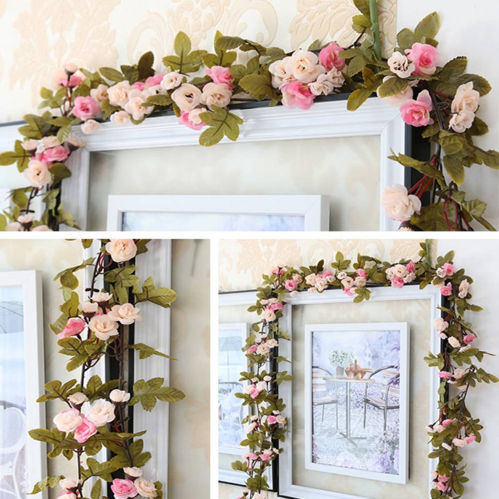 7ft Light Pink Artificial Rose Vine Hanging Flower Garland