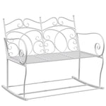 2-seat Rocking Chair Patio Bench, Antique Metal
