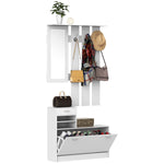 Entryway Organizer Shoe Storage Space Saving Mirror Chest