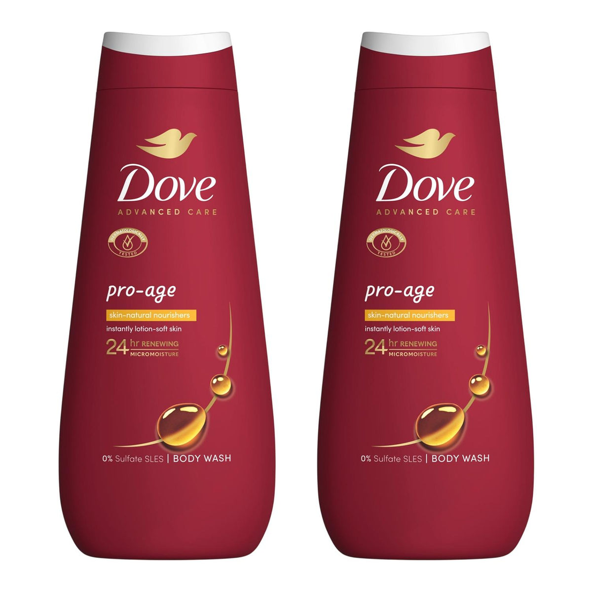Advanced Care Pro Age Body Wash 24h Renewing Micromoisture 400ml | Set of 2 | White