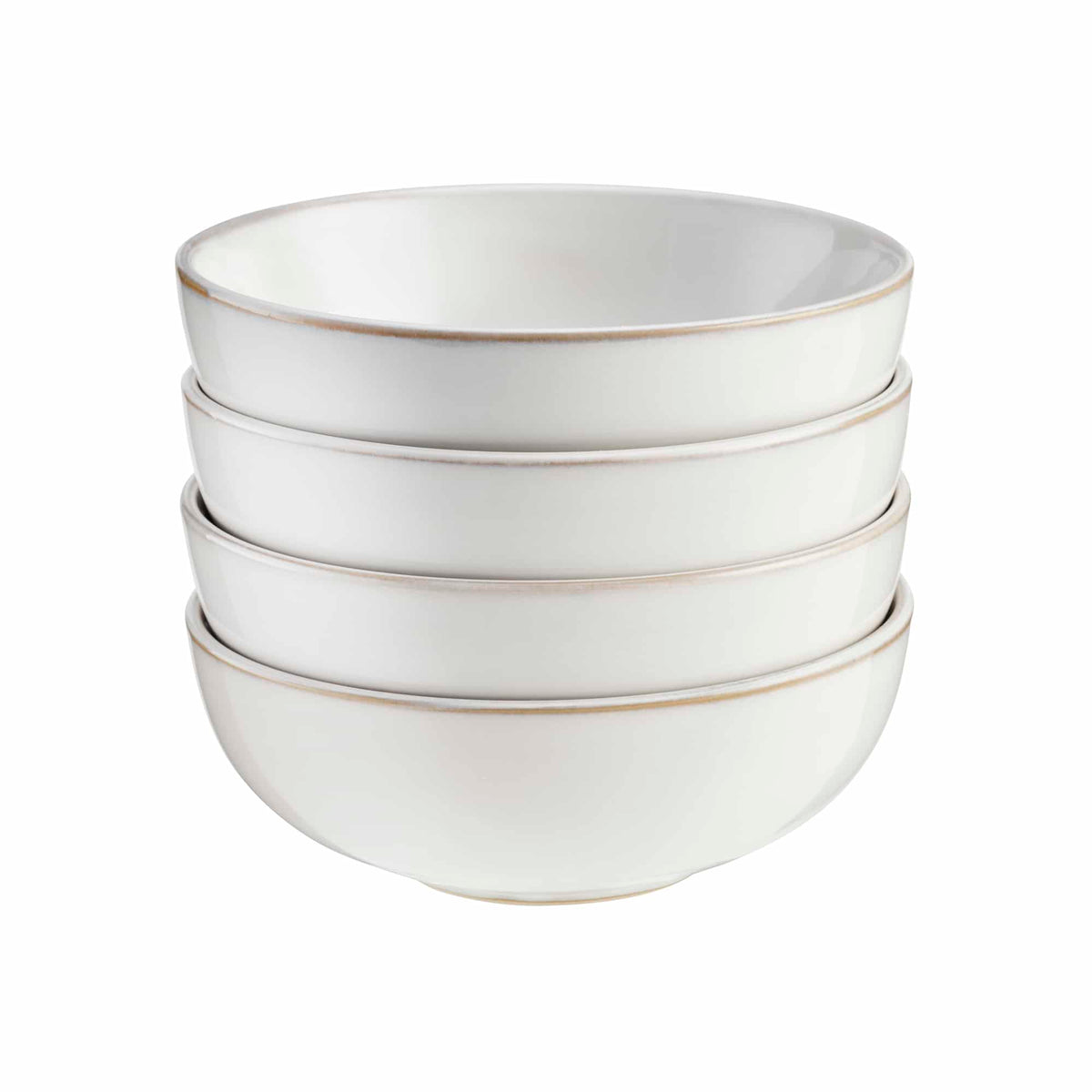 Set Of 4 Nordic Stoneware Cereal Bowls | Set of 4 | White