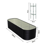 240cm/320cm Large Oval Galvanized Raised Garden Bed Rust-resistant Metal Planter Box | Small | Anthracite