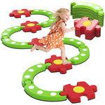 Kids Stepping Stones Balance Beam, Outdoor Indoor Sensory Toy Green