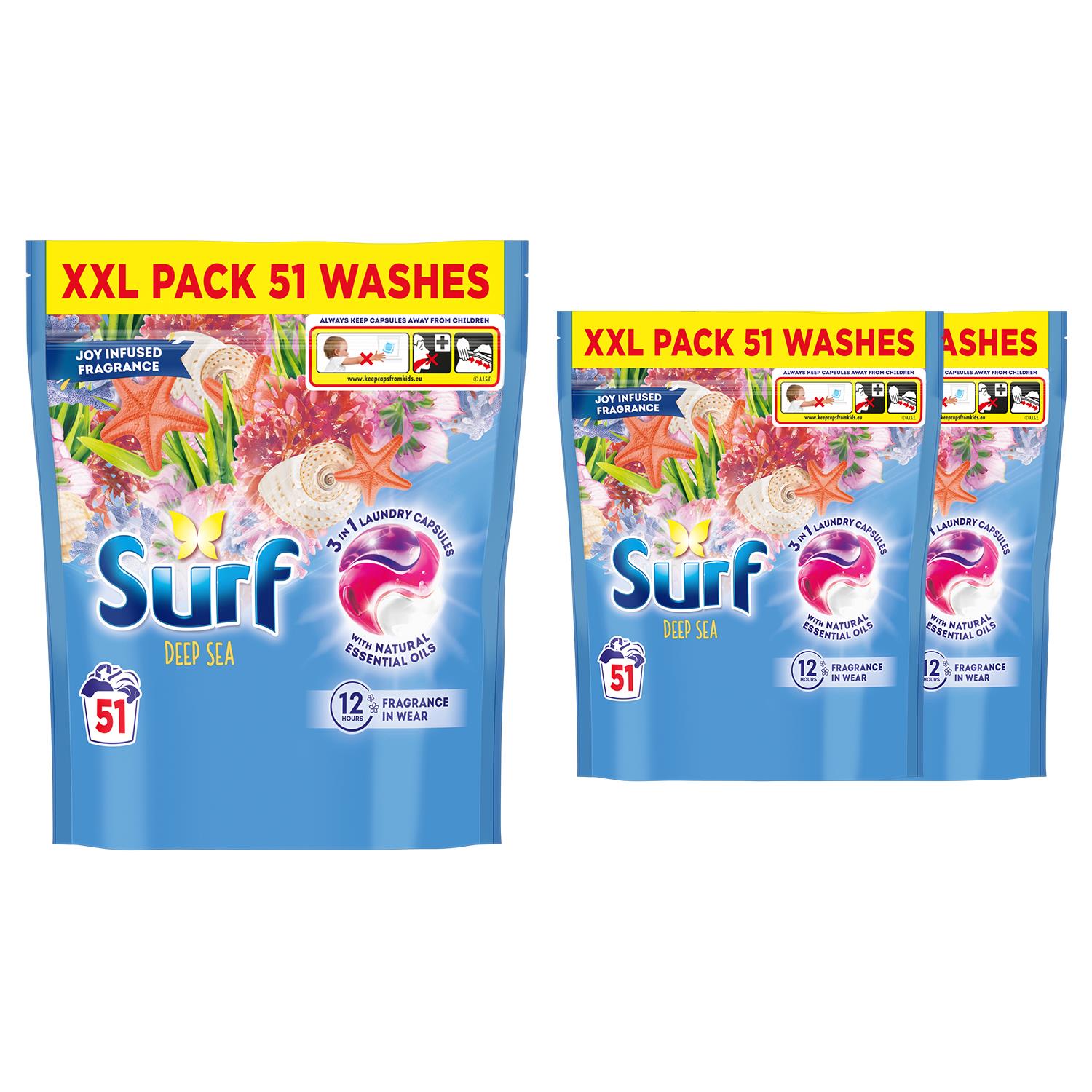 3 In 1 Laundry Washing Detergent Capsules Deep Sea | 153 Washes