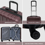 55x40x20cm Lightweight Luggage Overhead Cabin Hard Shell Cabin Suitcase 60+ Airlines Approved - Carry On Case - 4 Wheels | Cabin | Burgundy