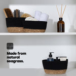 Tulla Seagrass Basket Set -charcoal