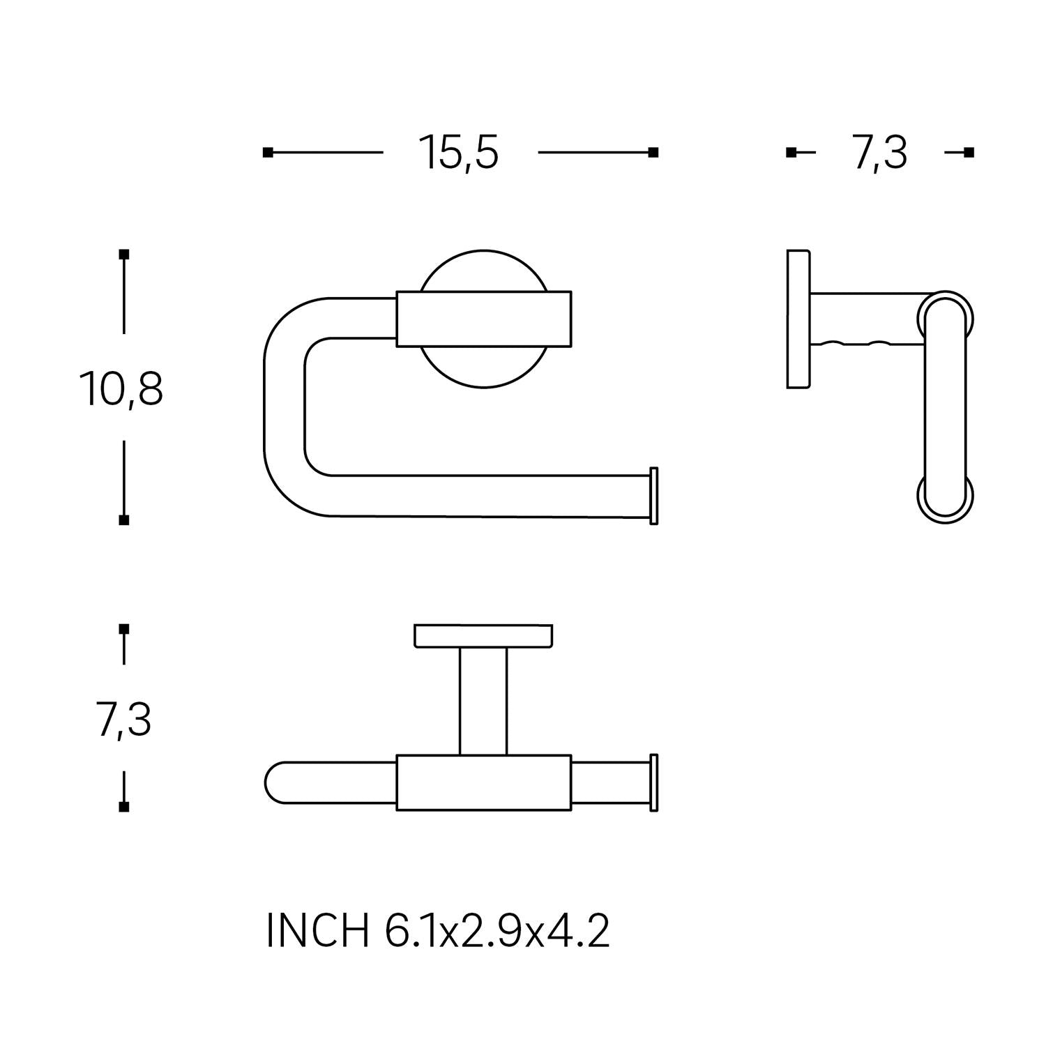 Paper Holder Without Cover Matt Black Architect Sp